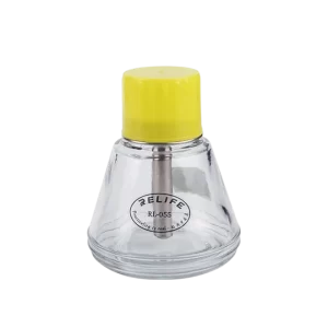 BOTE DE VIDRIO SOLVENTE CON NÚCLEO DE COBRE, TUBO DE SUCCIÓN DE METAL