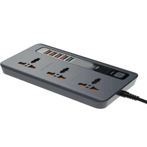 POWER SOCKET UNIVERSAL CON PANTALLA LED INTELIGENTE 5 PUERTOS USB CARGA RAPIDA