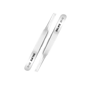 PINZA DE PRECISIÓN ANTIESTATICA PUNTA PLANA MATERIAL DE ACERO INOXIDABLE