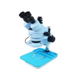 MICROSCOPIO TRINOCULAR HD SIN BASE ESTEREO 7X-45X CON LAMPARA LED 500X