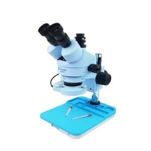 MICROSCOPIO TRINOCULAR HD SIN BASE ESTEREO 7X-45X CON LAMPARA LED 500X